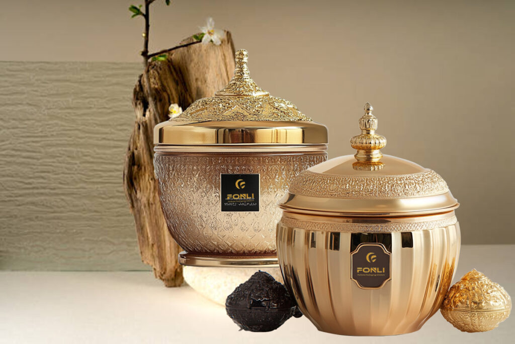 Fonli Luxury Multi-Color Custom Fashion Craft Pleated Aromatherapy Bakhoor Jar Bakhoor Bottle 5