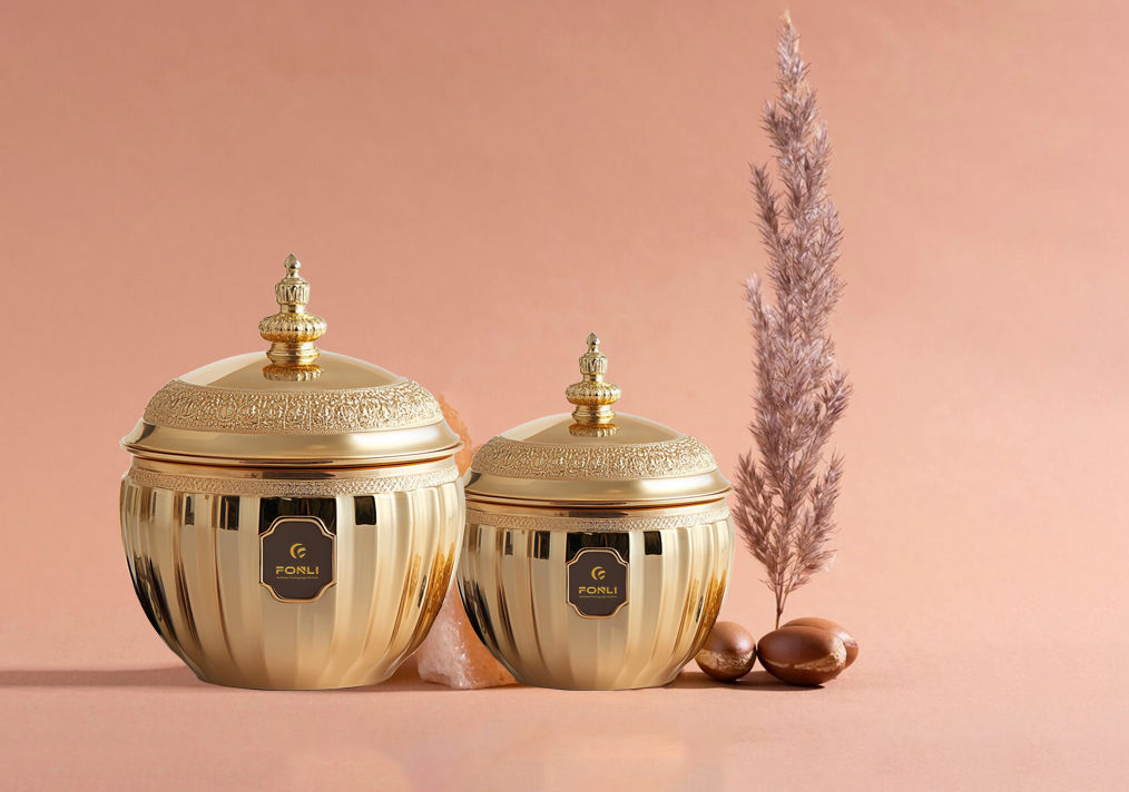 Fonli Luxury Multi-Color Custom Fashion Craft Pleated Aromatherapy Bakhoor Jar Bakhoor Bottle 3